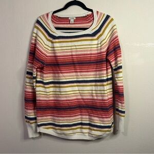 L.L. Bean Cotton Knit Striped Sweater